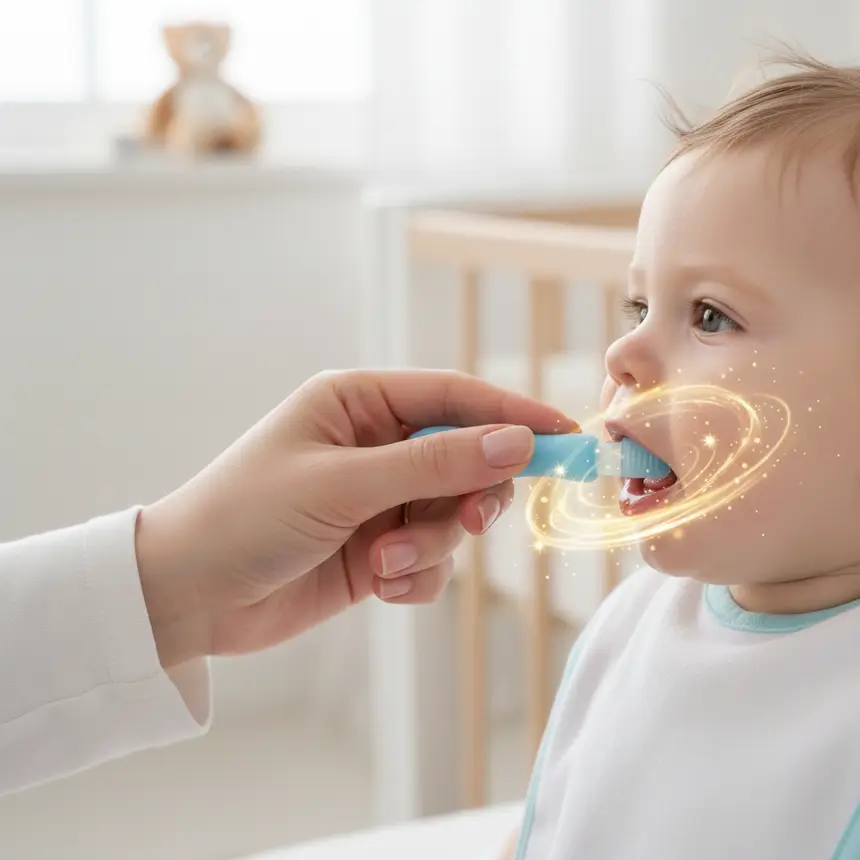 Baby gum massage, silicone toothbrush