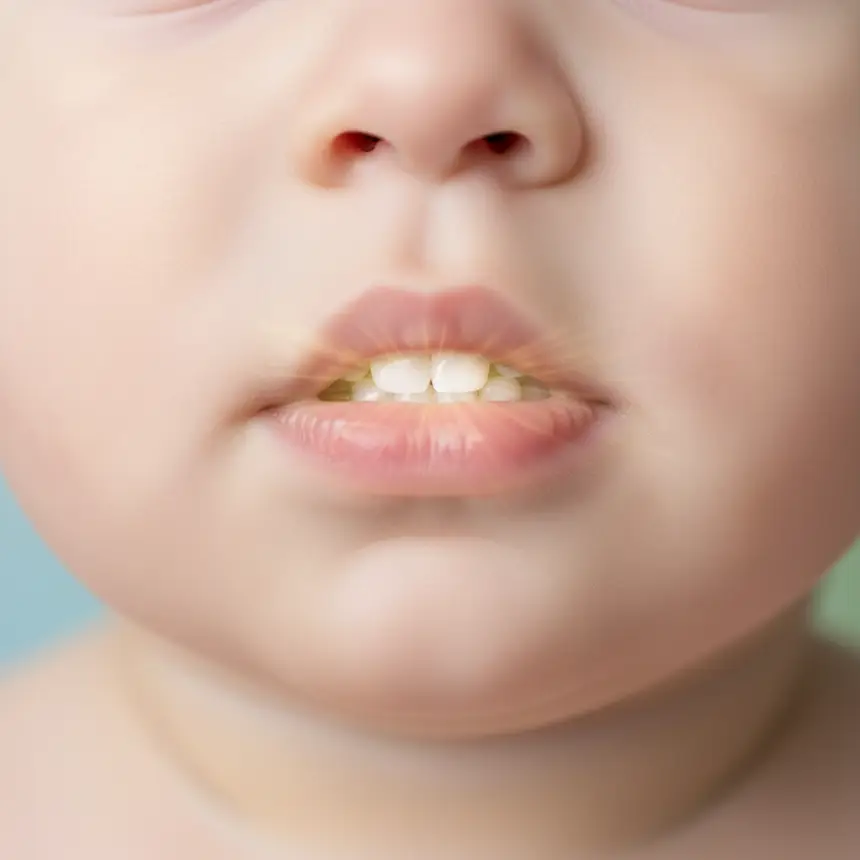 Baby healthy first tooth, oral habits