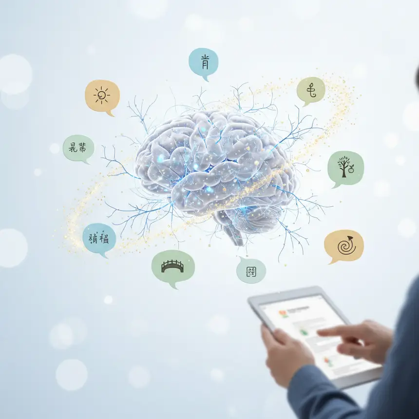 Brain development, language learning