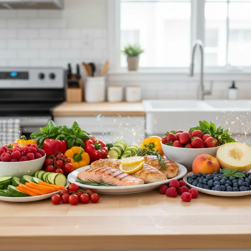 Summer seasonal ingredients, balanced diet